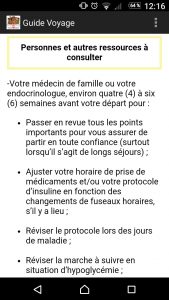 app, diabète, conseils, voyage